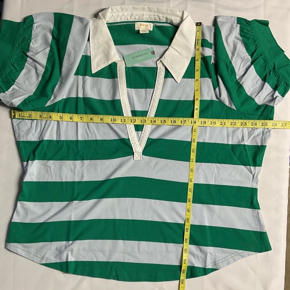 NWT Maeve Puff-Sleeve Polo Top - Picture 5 of 5